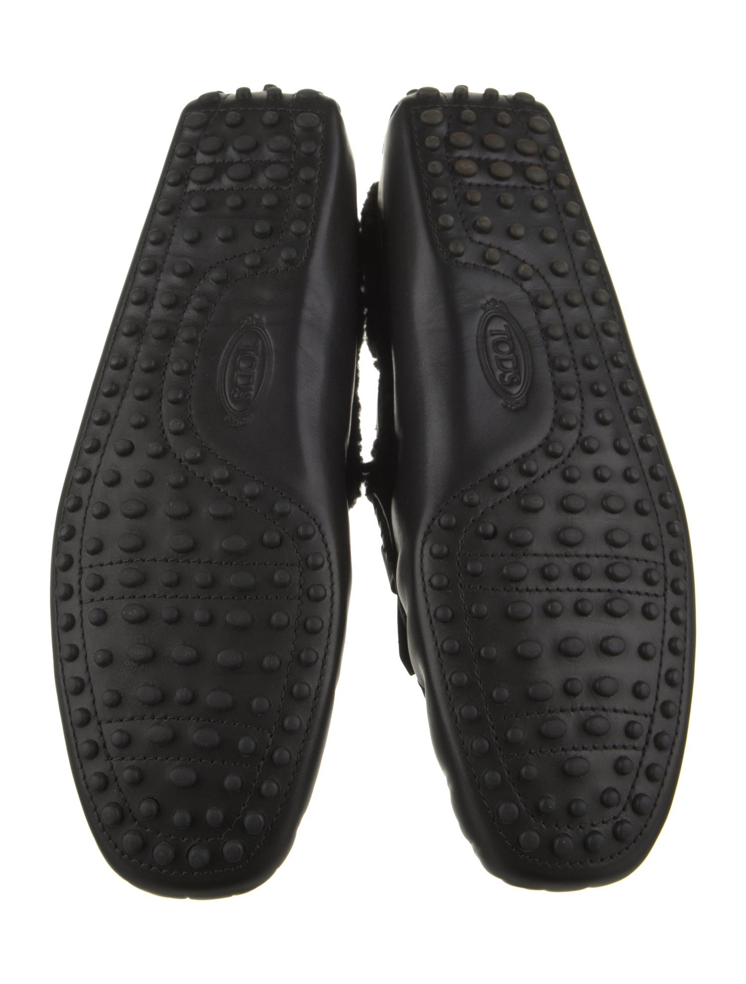 Tod's Leather Faux Fur Trim Drivers